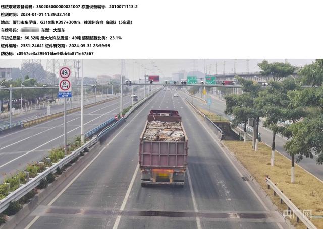 福建廈門動態(tài)稱重檢測系統(tǒng)顯神威，非現(xiàn)場執(zhí)法”首張罰單開出